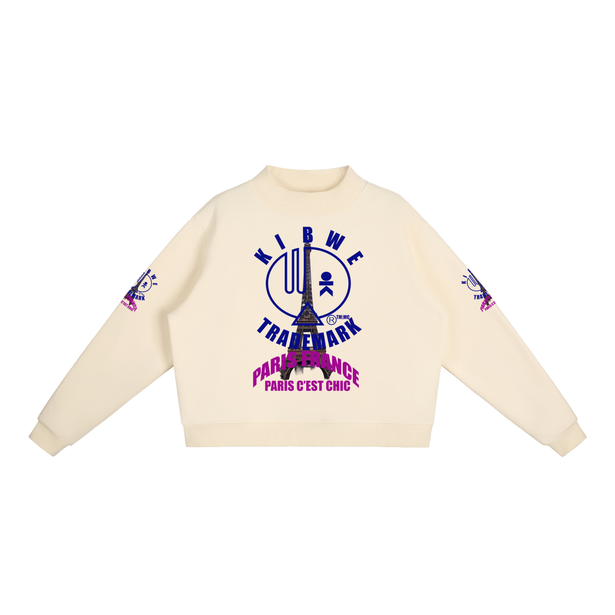 Essential Fleece Mock-Neck Crew Sweatshirt