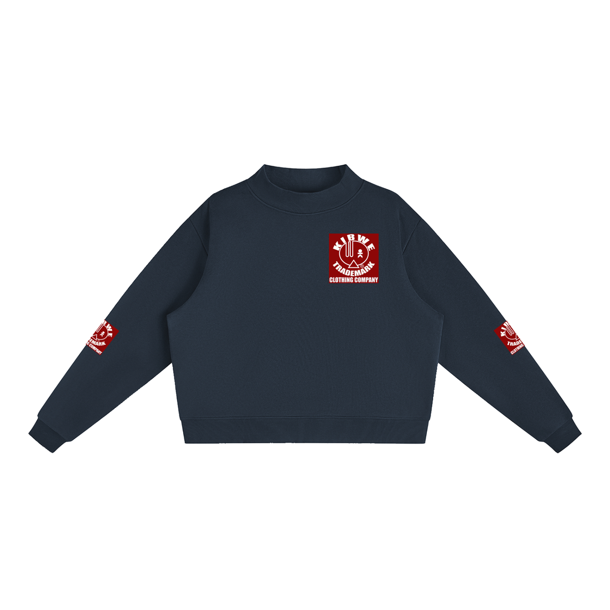 Essential Fleece Mock-Neck Crew Sweatshirt