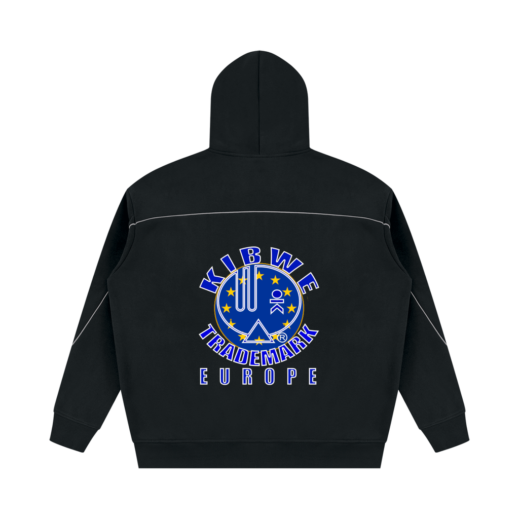 Unisex Oversized Piping Fleece Hoodie