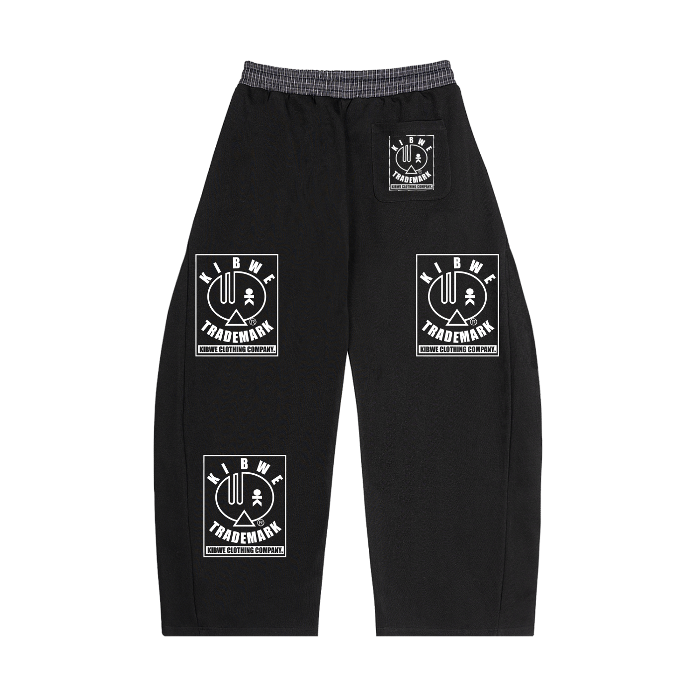 Plaid Waistband Barrel Sweatpants