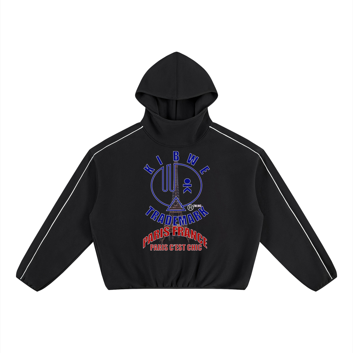 Unisex Boxy Piping Fleece Hoodie