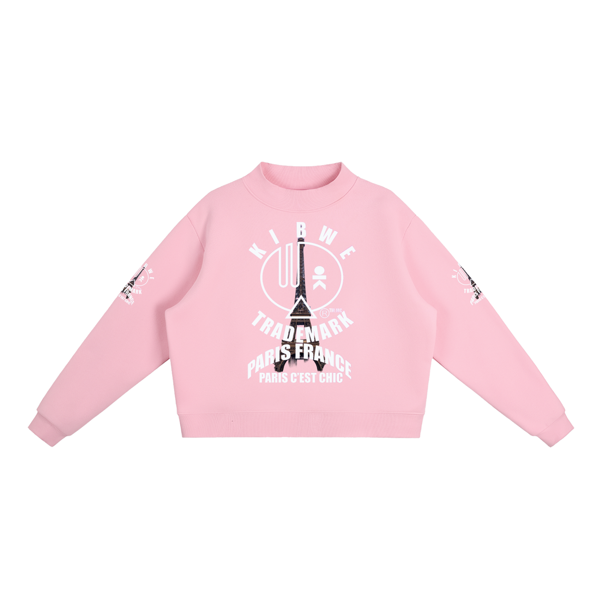 Essential Fleece Mock-Neck Crew Sweatshirt