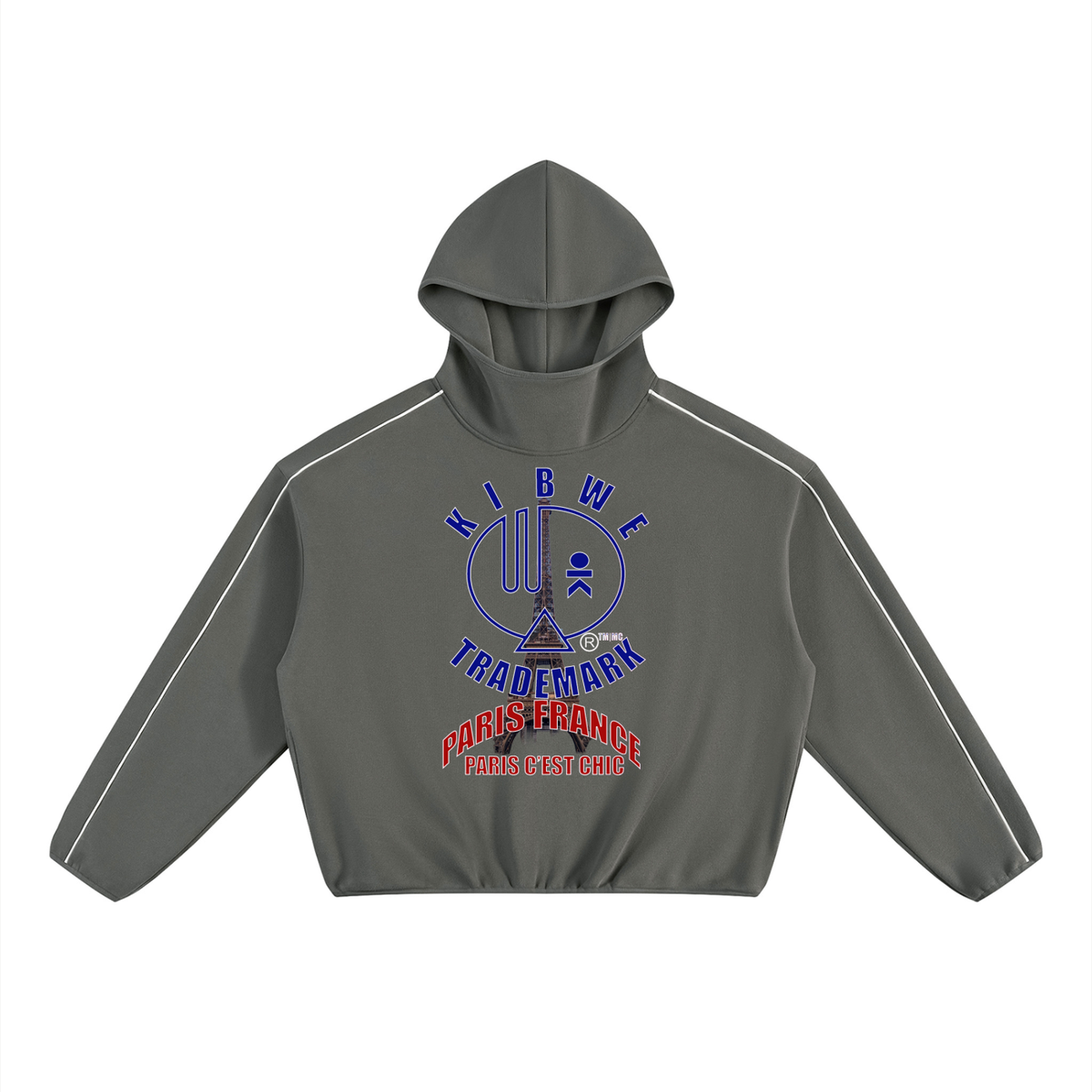 Unisex Boxy Piping Fleece Hoodie