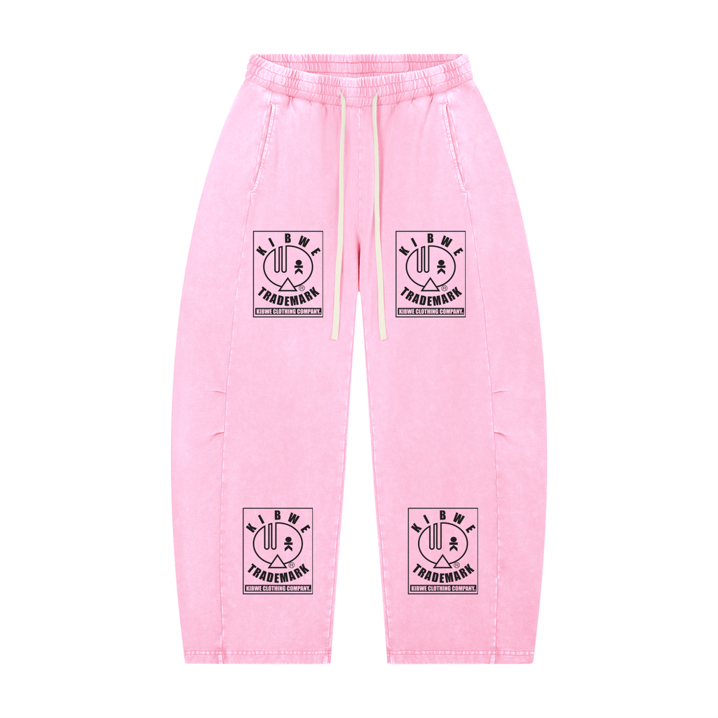 Unisex Mineral Wash Barrel Leg Pants