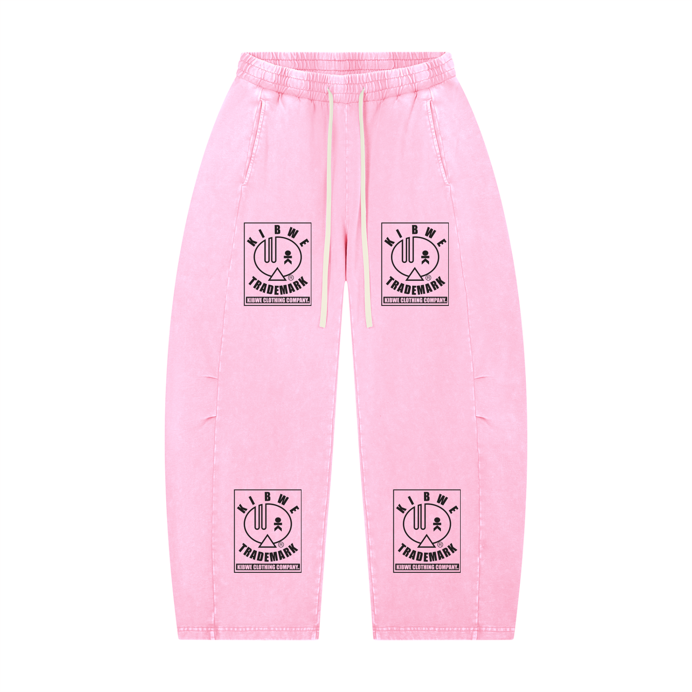 Unisex Mineral Wash Barrel Leg Pants